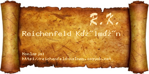 Reichenfeld Kálmán névjegykártya